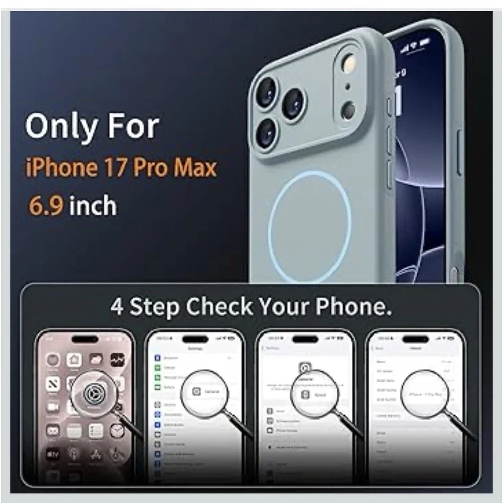 Magnetic iPhone‎ 17 Pro Case Full Camera Protection Matte Soild Color- Red
